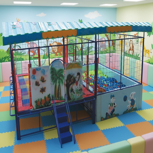 Enfants mer fermée boule étang trampoline, trampoline carré avec piscines à balles - Product Image 4