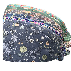 Chapeaux de gommage floral 100% coton durables et bon marché Chapeaux de travail de laboratoire Chapeaux chirurgicaux Imprimer - Product Image 5