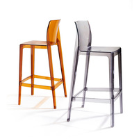 Vente en gros de tabouret de bar haut de luxe chaise fantôme transparente en plastique résine acrylique transparent cristal pour restaurant et hôtel