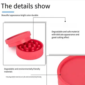 55mm二重層シャープ生分解性タバコグラインダープラスチックスモークグラインダー工場卸売