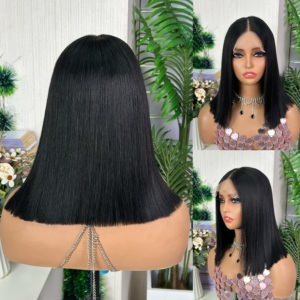 Peluca Bob SDD 5x5 con Cierre, 100% Cabello Humano, Color Natural, Sin Pegamento, Liso Extremo - Product Image 6