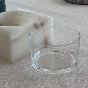 Stonekoc bianco pietra di onice Calacatta in marmo viola pietra naturale vuoto portacandele tazze vasetto ambiente Vintage ornamento - Product Image 3