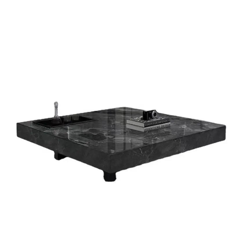 Italian rock slate coffee table modern living room simple marble square coffee table