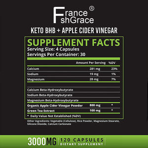 Extractos Vegetales KETO de Alta Potencia que Apoyan el Aumento de los Niveles de Cetonas en la Sangre para Hombres y Mujeres, 120 Cápsulas KETO BHB - Product Image 3