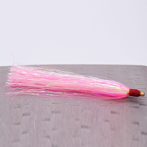 105mm Teasers de pêche en tube de laiton avec queue scintillante en Mylar, jupes et montages pour leurres de pêche <span class=keywords><strong>au</strong></span> flounder à cheveux, pour la pêche en eau salée et en eau douce - Product Image 2