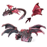 Dragón Impreso en 3D con Alas, Dragón Articulado con Alas para Decoración del Hogar u Oficina, Juguetes para Escritorio Ejecutivo