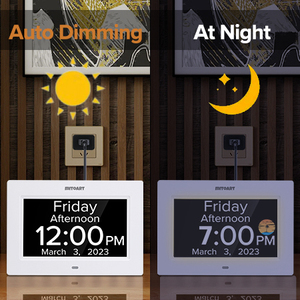 Horloge murale avec écran LCD à luminosité automatique, lecture vidéo, <span class=keywords><strong>pour</strong></span> la maladie d'<span class=keywords><strong>Alzheimer</strong></span> et la démence, 7 pouces, bureau, salon, USB - Product Image 3