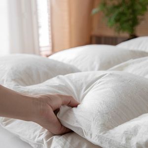 Meilleure vente <span class=keywords><strong>couette</strong></span> en <span class=keywords><strong>duvet</strong></span> <span class=keywords><strong>d</strong></span>'<span class=keywords><strong>oie</strong></span> <span class=keywords><strong>blanche</strong></span> douce et chaude ensemble de literie 100% coton Ultra-doux pour la peau Respirant confortable à la maison - Product Image 2