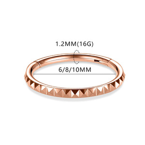 Pyramid Relief <b>Nose</b> <b>Rings</b> 316 Stainless Steel Geometric Hoop Piercing Jewelry Gift - Product Image 2