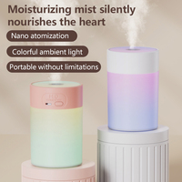 Humidificateur d'air ultrasonique USB miniature portable de 200 ml, lumière LED colorée, diffuseur d'huiles essentielles pour la voiture et la maison