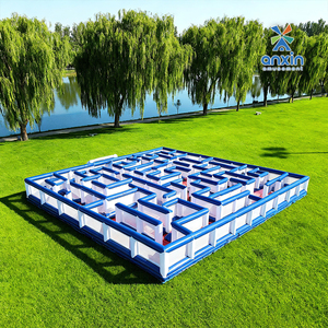 <span class=keywords><strong>Labyrinthe</strong></span> gonflable géant de 20*20m, jeu d'obstacles, jeu de compétition sportive pour adultes et enfants en plein air, jeu d'évasion gonflable - Product Image 2