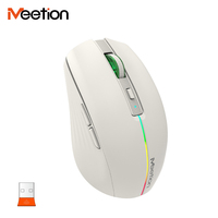 Meetion BTM002 Mouse nirkabel BTM002, nirkabel senyap Plus, Mouse optik nirkabel 1600 DPI dengan penerima Nano USB