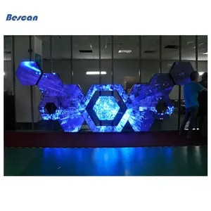 Led DJ Booth Led Display Screen for Nightclub Creative Product Triangle Hexagonal Irregular Shaped P4 P5 Indoor Led Video Wall