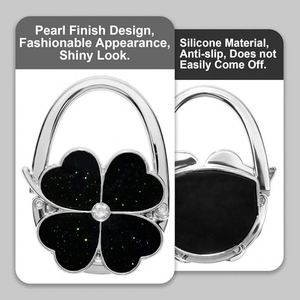 Butterfly Cat Design Foldable Handbag Hanger Folding <b>Purse</b> Table Hook Holder Closure Velvet Pouch Hanger for Wedding Birthday - Product Image 5