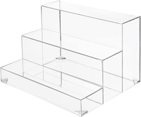 Support d'affichage en acrylique moderne et écologique à 3 niveaux personnalisé avec rehausseur transparent pour bouteilles de bar