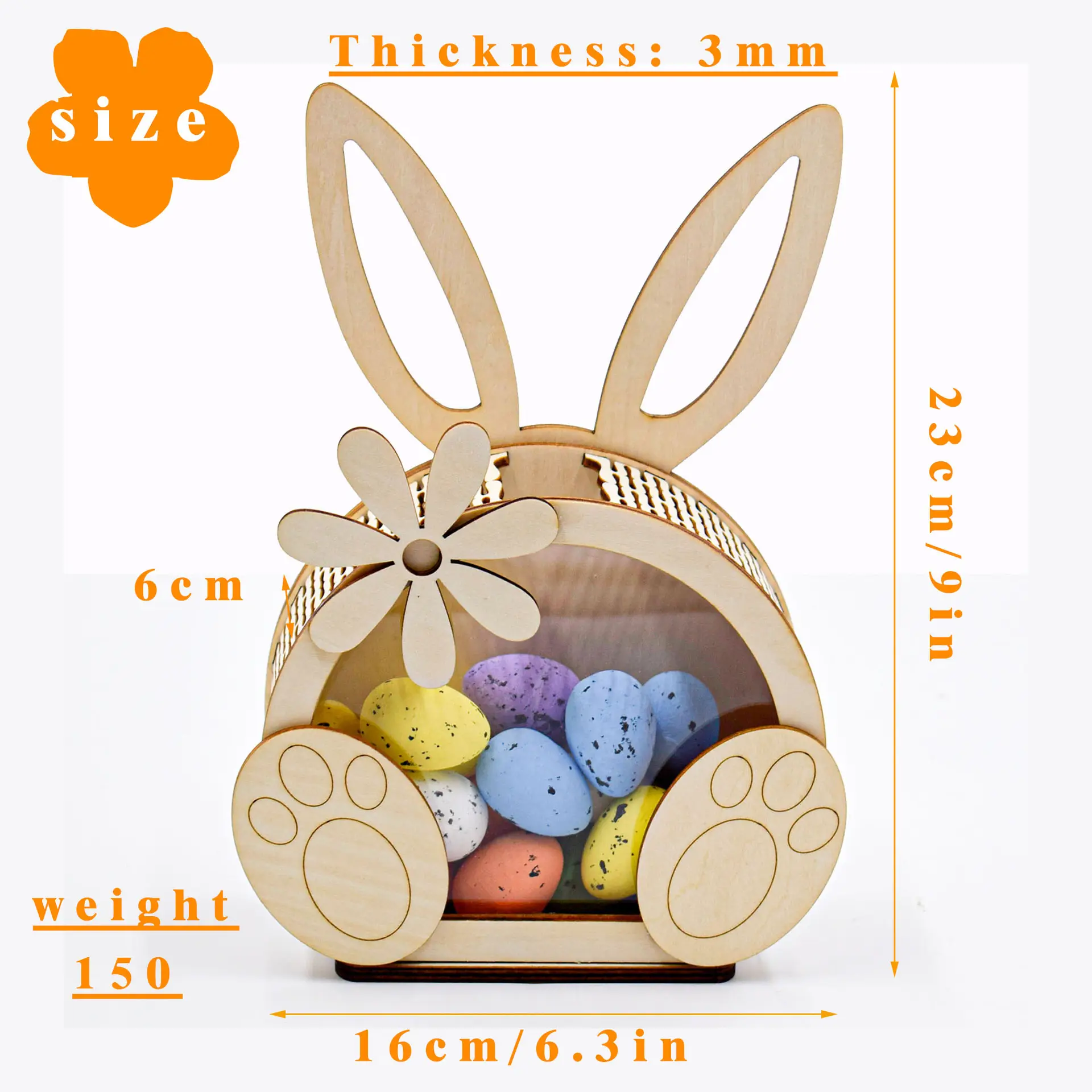 Celengan kelinci buatan tangan DIY dekorasi pesta rumah kreatif telur kelinci kayu Paskah