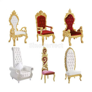 Chaises de trône royales de luxe pour enfants, à dossier haut, bon marché, pour mariage, reine, bois, utilisées pour les hôtels, canapé à vendre en gros - Product Image 2