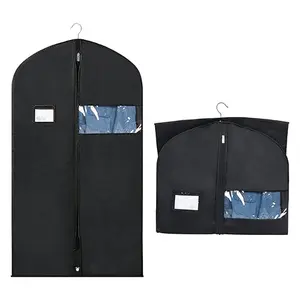 Toptan ucuz takım elbise çanta kılıfı yeni trendy katlanabilir siyah takım koruyucu giysi çantası otel depolama için