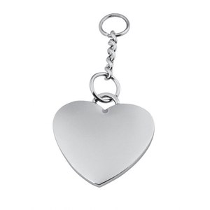 Portachiavi in metallo a forma di cuore 29x35 mm, ciondolo argentato con catena per chiavi e borse - Product Image 1