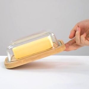 Pot à beurre en <span class=keywords><strong>bambou</strong></span> avec couvercle hermétique pour garder le beurre souple, idéal pour comptoir, porte de réfrigérateur ou étagère - Product Image 3