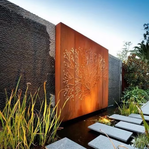 Panneaux muraux en acier Art Déco personnalisés, écrans, cloisons métalliques, séparateurs d'intimité en acier Corten, intérieur/extérieur - Product Image 1