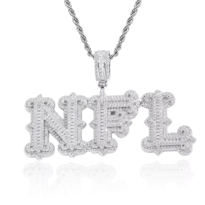 <span class=keywords><strong>Collier</strong></span> avec initiale en majuscule, chaîne cubaine, bijoux personnalisés pour femmes et hommes, plaqué or avec pierre en zircon - Product Image 4