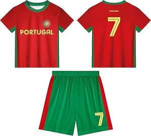 Ronaldo Belling ham Mbappe Kinder Baby Fußball Trikot Retro Style Fußball Shirt für Portugal Frankreich England - Product Image 1