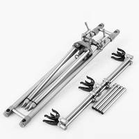 Nouveau support de canne à pêche réglable et rétractable en alliage d'aluminium, pliable, léger, portable, accessoires de pêche à la carpe, fixation au sol