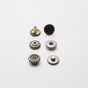 Boutons métalliques cachés en laiton noir texturé mat fantaisie, 4 parties, 10MM 11MM 13MM 14MM, pour vêtements - Product Image 3