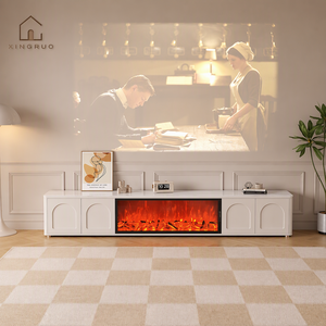 Meuble <span class=keywords><strong>TV</strong></span> électrique moderne blanc XINGRUO avec foyer, console multimédia murale, <span class=keywords><strong>banc</strong></span> <span class=keywords><strong>TV</strong></span>, meuble <span class=keywords><strong>TV</strong></span> pour salon - Product Image 1