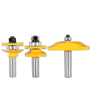 T-Slot <span class=keywords><strong>Router</strong></span> Bit Set Với Top/Dưới Mang Cho Cửa Tủ Hình Và Rãnh 3-Mảnh Chuyên Nghiệp Chế Biến Gỗ Kit - Product Image 3