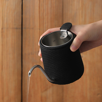 Ensemble de café et de thé à infuser à la main, écologique, noir, classique, 350 ml, en céramique, avec filtre en acier inoxydable, pour la maison, ensemble cadeau