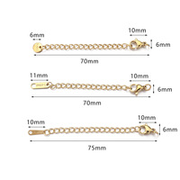 Vente en gros HONGTU HT Modèle 18K Ensemble de bijoux en acier inoxydable DIY Chaîne de queue de 5 cm Fermoir à homard Pièces spéciales pour sac Accessoires
