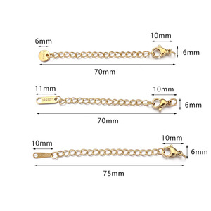 Bán buôn hongtu HT mô hình 18K thép không gỉ DIY Jewelry Set 5cm đuôi chuỗi tôm hùm <span class=keywords><strong>Clasp</strong></span> Túi đặc biệt các bộ phận phụ kiện - Product Image 2