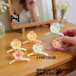 Pinces à cheveux en forme de rose Zi, 10 cm, en plastique, style doux pour femmes, 2 par couleur - Product Image 2