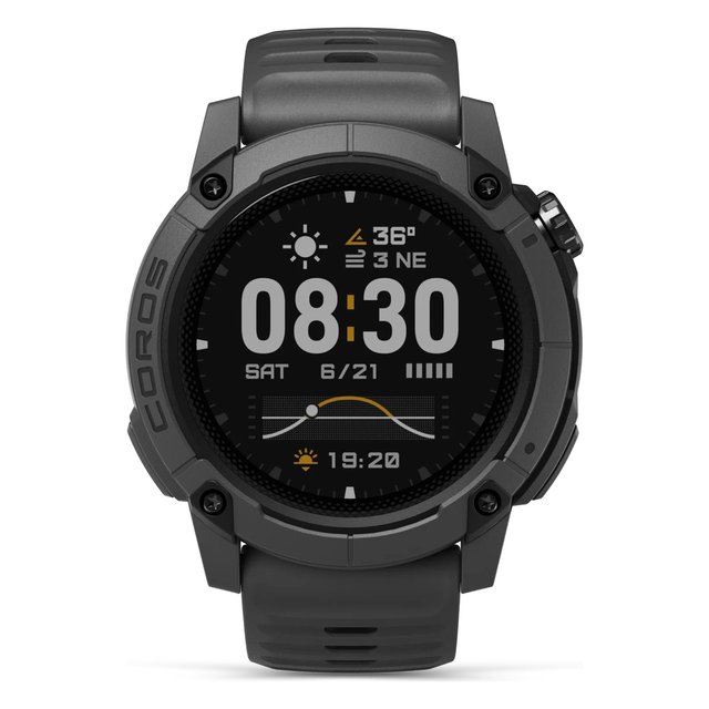 Coros Smartwatch (MIP) NOMAD Zepp OS Dark Gray 48mm Silicone Band GPS IPX7 Waterproof 11-30 Days Battery Life AI Sleep Exercise