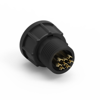 Connecteur industriel étanche IP67 en laiton moulé avec boîtier en nylon, 8 broches, taille B, 5A et 2A