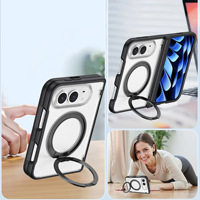 Étui de téléphone magnétique pliable pour iPhone Duo avec protection à 360° °   Support rotatif intégré avec protection d'écran en verre trempé