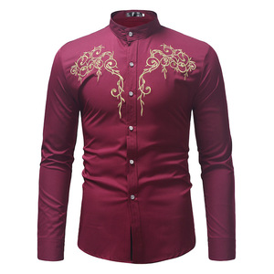<span class=keywords><strong>Camisa</strong></span> con bordado <span class=keywords><strong>de</strong></span> flores doradas <span class=keywords><strong>para</strong></span> <span class=keywords><strong>hombre</strong></span>, camisas <span class=keywords><strong>de</strong></span> <span class=keywords><strong>vestir</strong></span> <span class=keywords><strong>de</strong></span> manga larga <span class=keywords><strong>para</strong></span> <span class=keywords><strong>hombre</strong></span>, informales, ajustadas, con botones, <span class=keywords><strong>para</strong></span> <span class=keywords><strong>hombre</strong></span> - Product Image 5