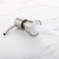 Distributeur de savon liquide en acier inoxydable de 28 mm avec col en métal et tube de remplissage en plastique pour bouteilles rechargeables