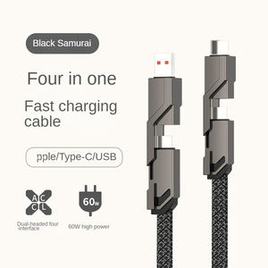 Настраиваемый с фабрики нейлоновый Плетеный цинковый сплав Материал высокого качества Pd 27W до 65W 4 в 1 Usb кабель для быстрой зарядки данных для ноутбука - Product Image 4