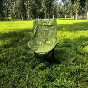 เก้าอี้พักผ่อนพับได้แบบพกพา รุ่น High Back Moon Chair โครงเหล็กสีเขียว ปรับเอนได้ ใช้สำหรับพักผ่อนกลางแจ้ง - Product Image 1