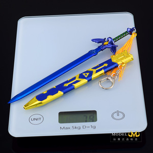 Épée de maître de Link d'inspiration <span class=keywords><strong>Zelda</strong></span> de 22cm, réplique complète en alliage de zinc, lame bleue avec gaine, décor à collectionner, modèle d'<span class=keywords><strong>arme</strong></span> fantastique - Product Image 5