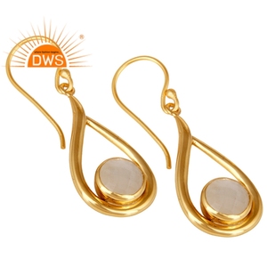 Rainbow Moonstone <b>Earrings</b> 18k Gold Plated Jewelry Supplier Designer 925 Sterling Silver <b>Dangle</b> <b>Earrings</b> For Women Gift For Her - Product Image 2