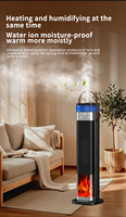 Nouveau modèle 2025 – Chauffage électrique intelligent PTC portable sur pied en plastique, télécommandé, avec humidification par atomisation, 2000W