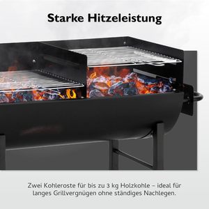 Advanced 41cm Round Charcoal <b>Grill</b> Lid Adjustable Air <b>Vent</b> Portable Modern Cast Iron BBQ Kettle Barbecue Trolley Outdoor Garden - Product Image 5