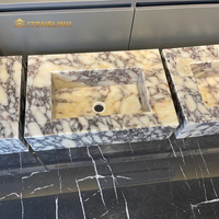 Stonelink Vasque de salle de bain moderne de qualité supérieure en marbre italien Calacatta Viola pour éviers de salle de bain