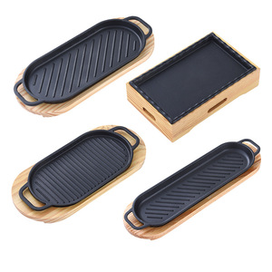 Plancha Redonda Comercial para Teppanyaki, Plancha Rectangular para Asar a la Coreana, Plato para Asar Filetes y Pescado - Product Image 5