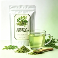 Bubuk Daun Moringa Alami Terlaris Label Pribadi OEM Kelas Makanan