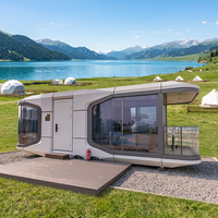 Maison-capsule de luxe avec 1 chambre, 1 salon, 1 salle de bain, pour complexe hôtelier, glamping, parc, suite d'hôtel avec fenêtre panoramique